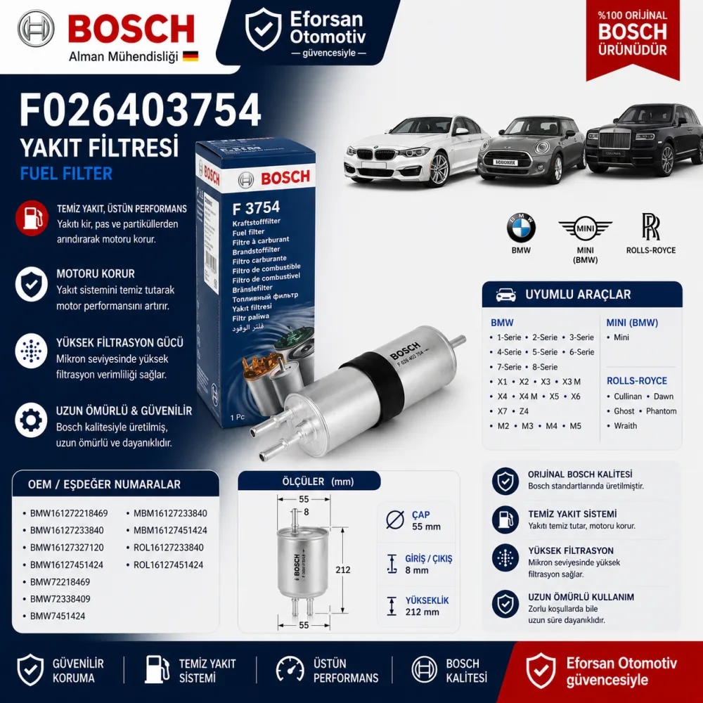 Yakıt Filtresi Bmw Mini Uyumlu F026403754