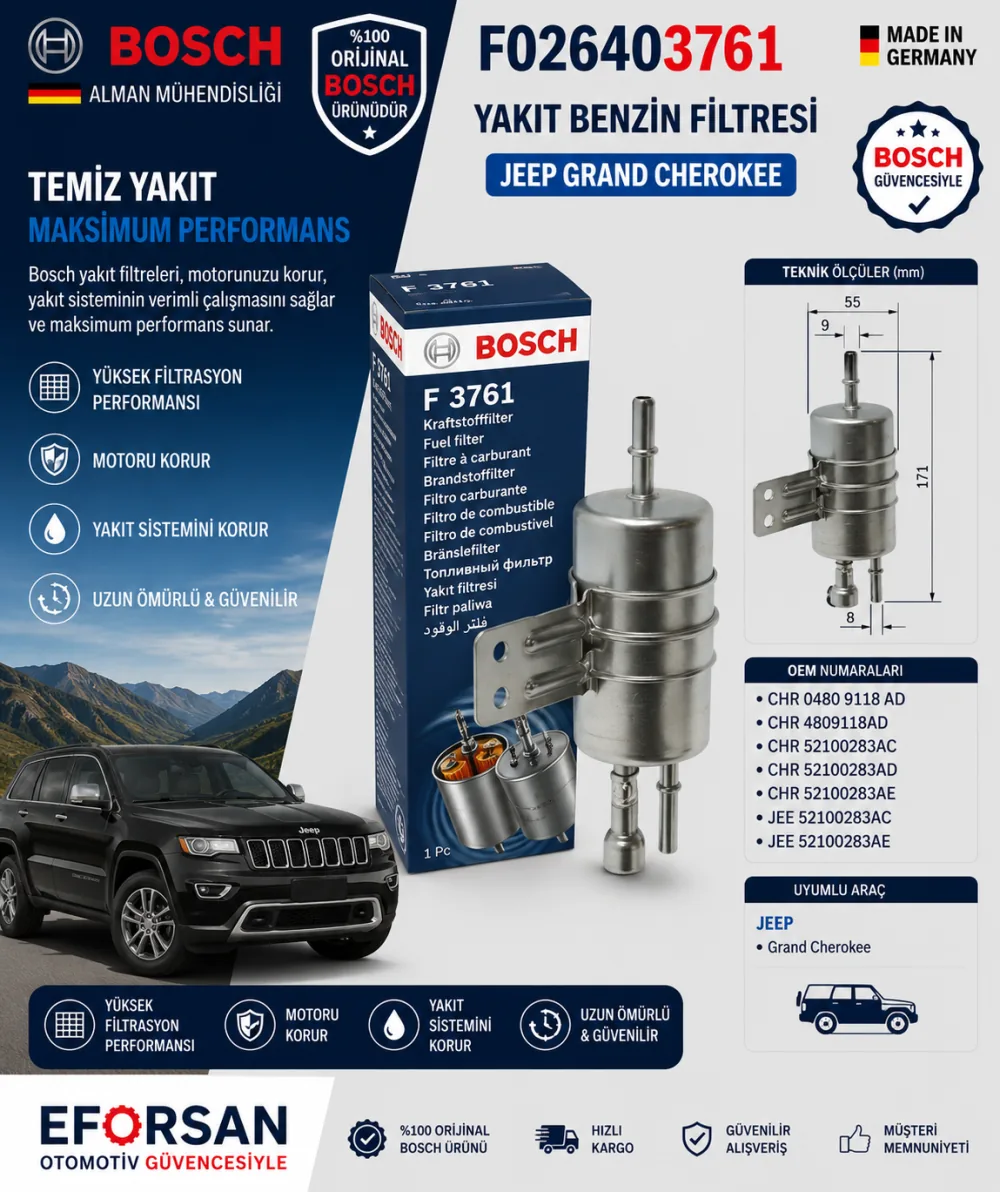 Yakıt Filtresi Jeep Uyumlu F026403761