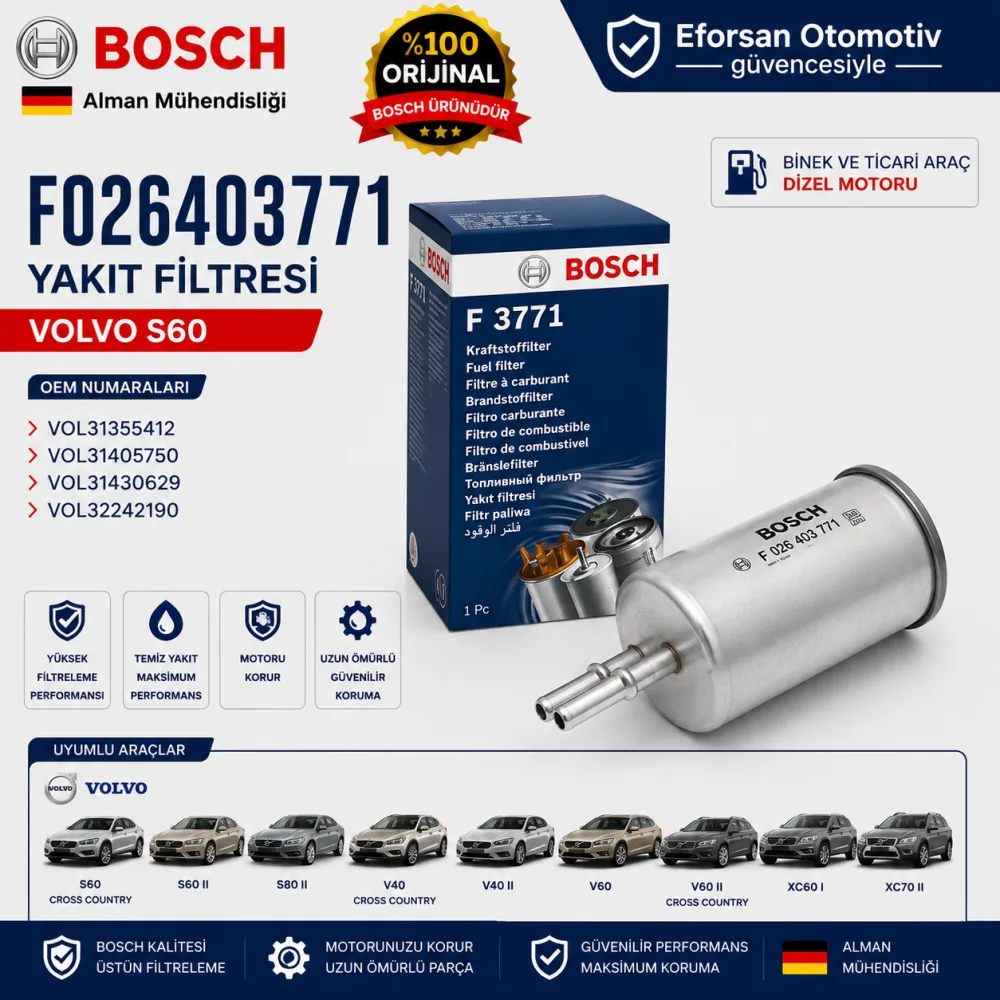Yakıt Filtresi Volvo Uyumlu F026403771