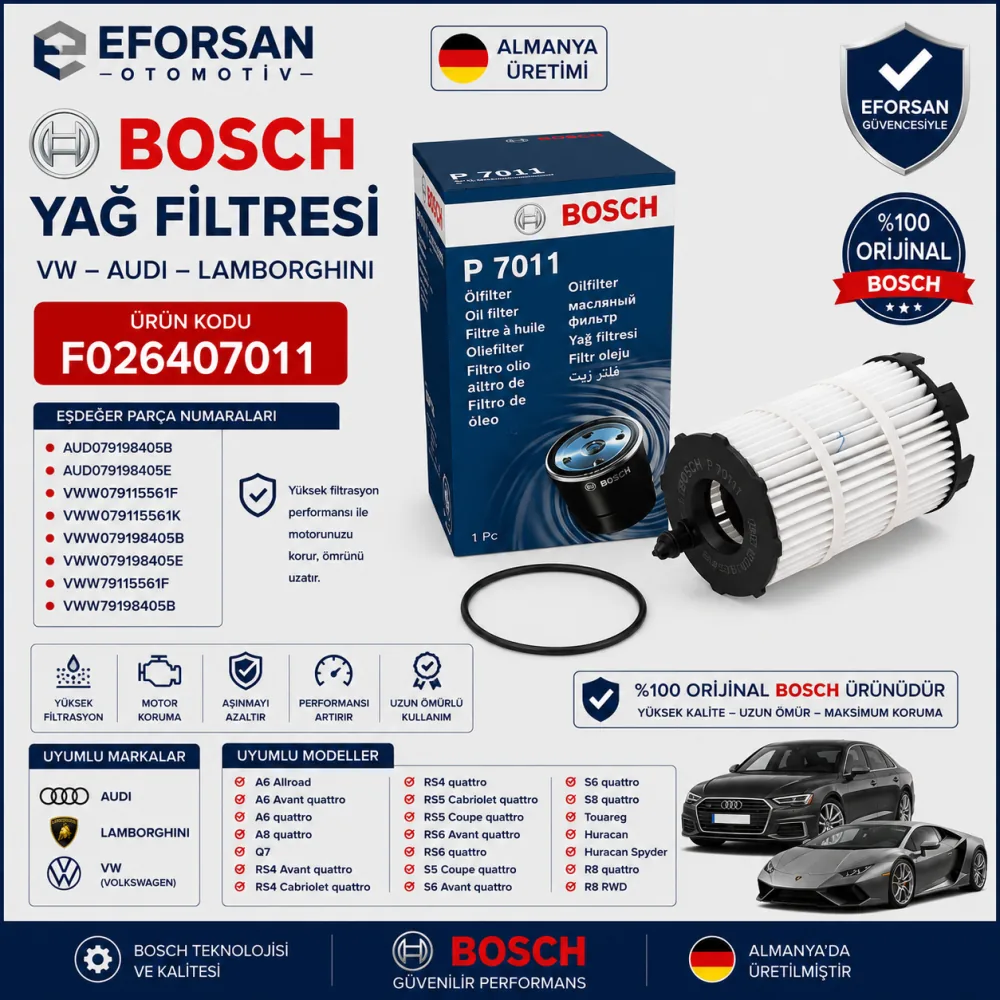 Yağ Filtresi Volkswagen Uyumlu F026407011