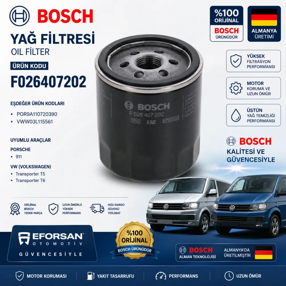 Yağ Filtresi Volkswagen Uyumlu F026407202