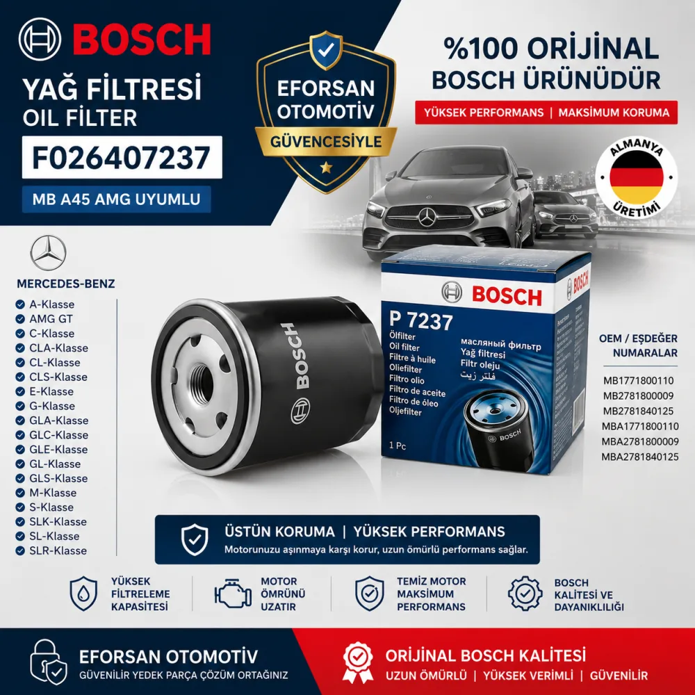 Yağ Filtresi Mercedes Uyumlu F026407237