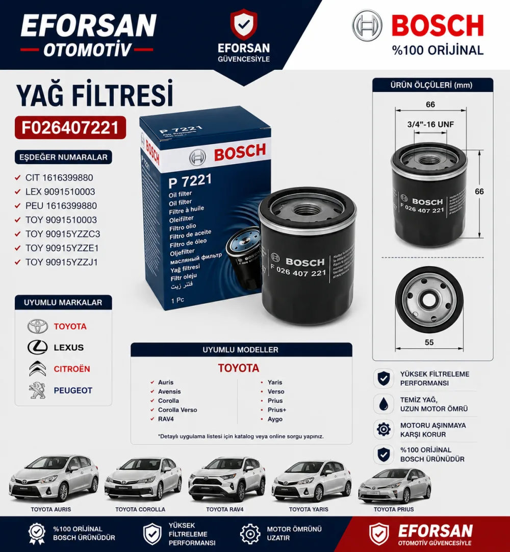Yağ Filtresi Mercedes Uyumlu F026407238