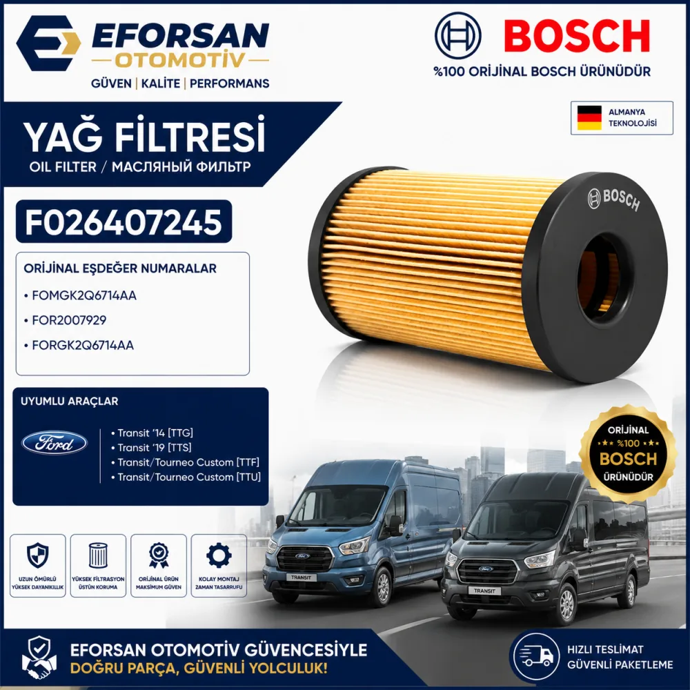 Yağ Filtresi Ford Uyumlu F026407245