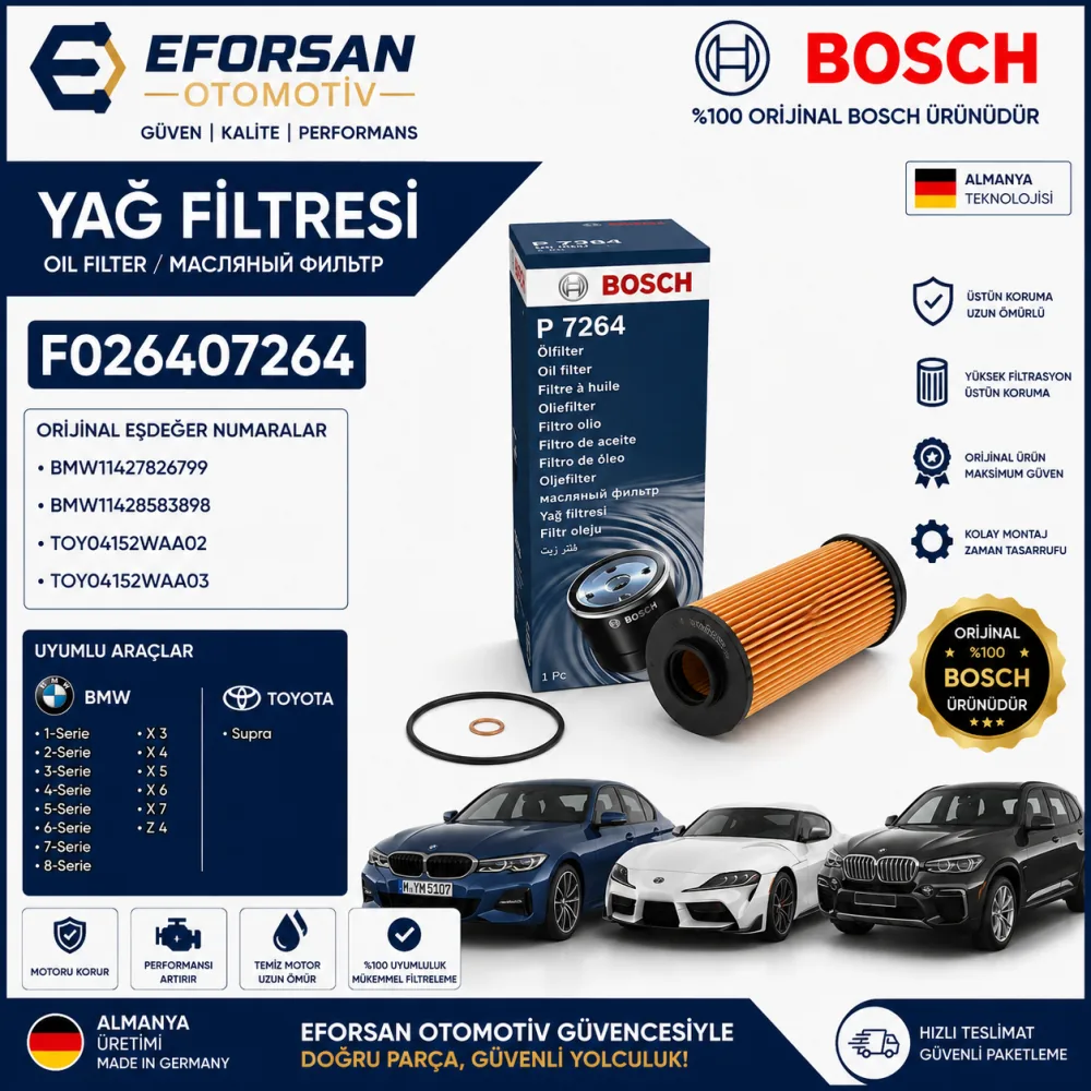 Yağ Filtresi Bmw Uyumlu F026407264