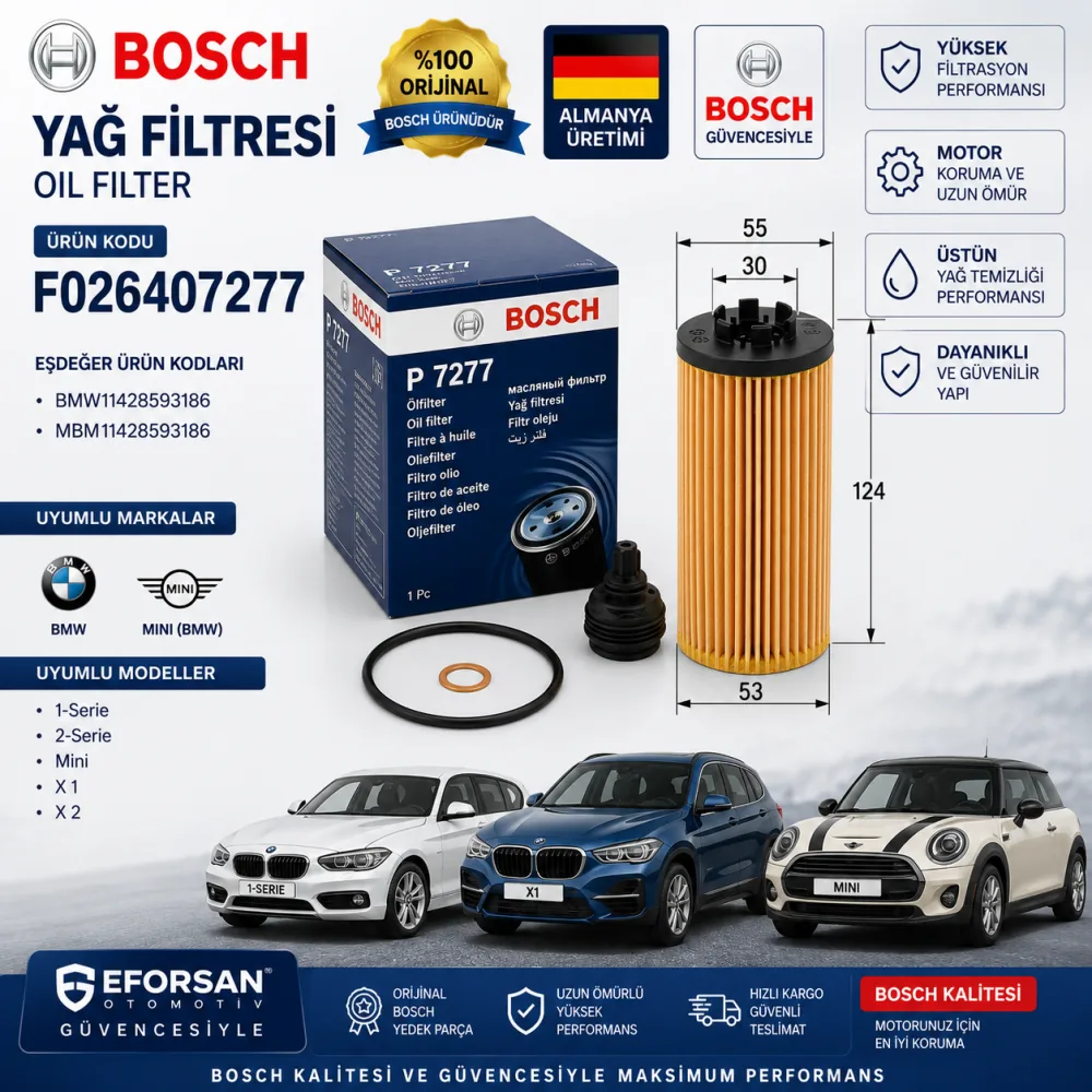 Yağ Filtresi Bmw Mini Uyumlu F026407277