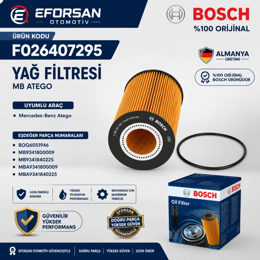 Yağ Filtresi Mercedes Uyumlu F026407295