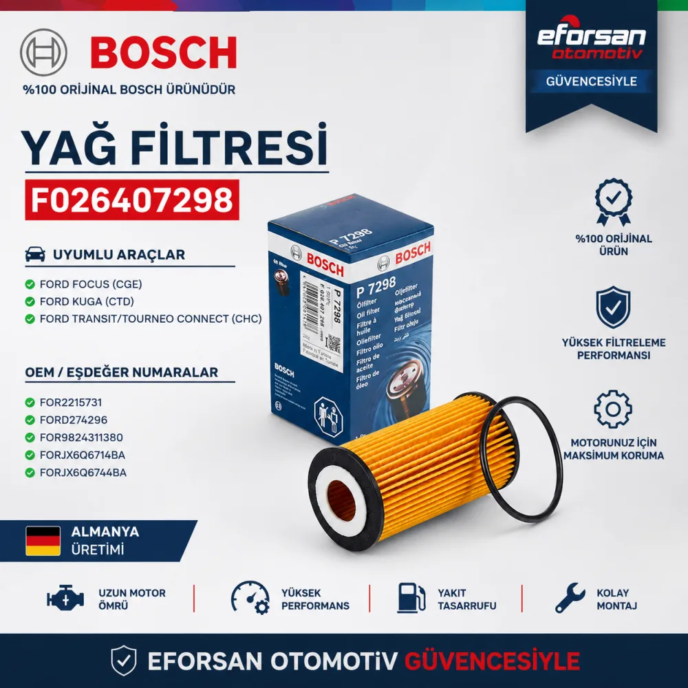 Yağ Filtresi Ford Uyumlu F026407298