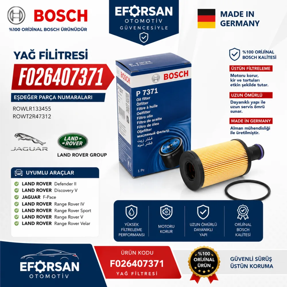 Yağ Filtresi Rover Uyumlu F026407371